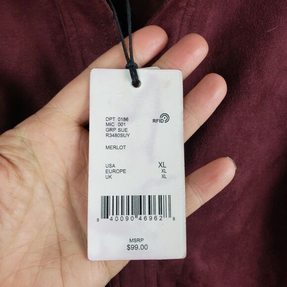 Women's A Loves A Purple Faux Suede Jacket Soft Button Up Size X-Large/XL - Picture 8 of 14